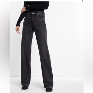 Express Black Low Rise Black Baggy Straight Women’s Jeans NEW NWT size 12 long